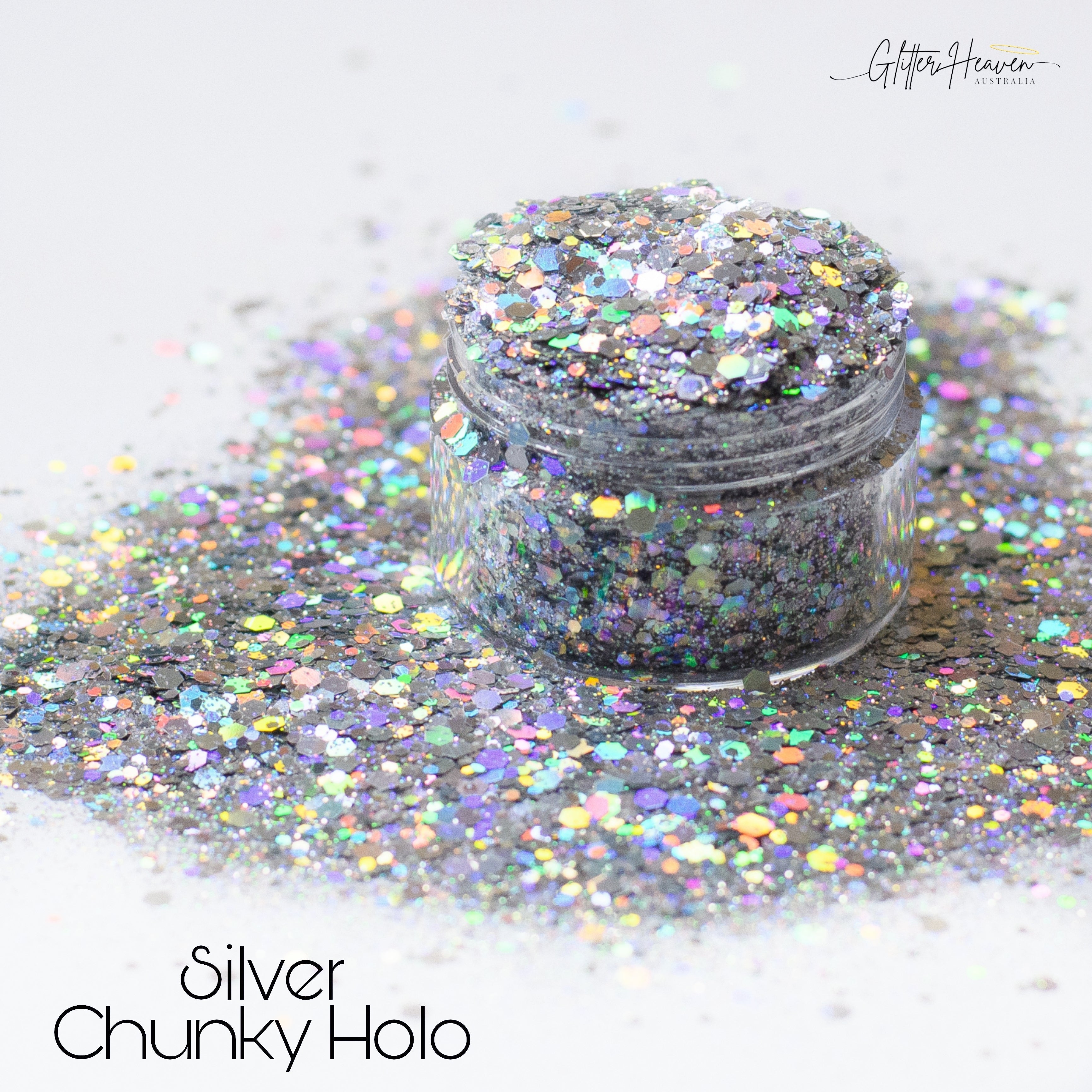Silver Chunky Holo  Glitter Heaven Australia