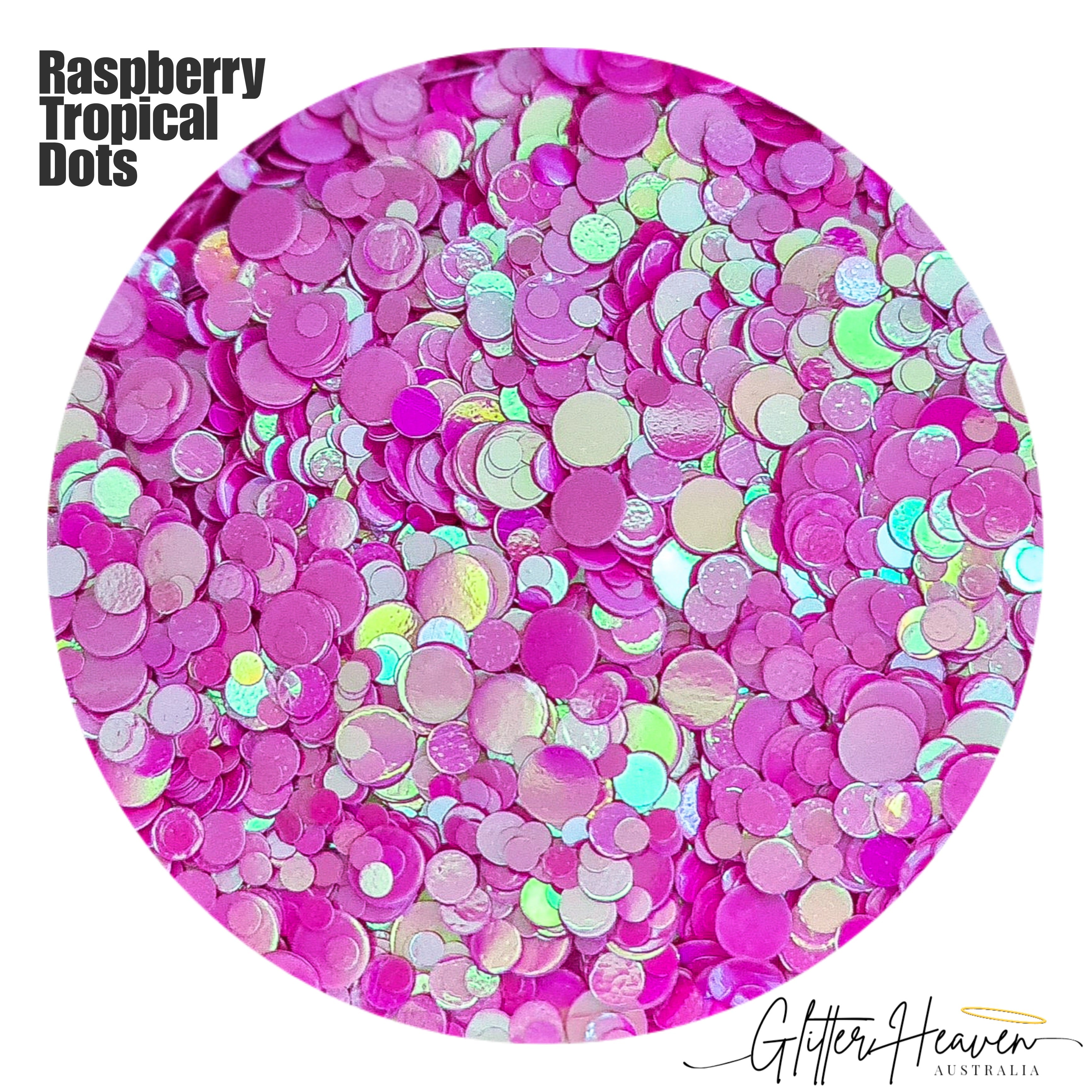 Raspberry Sorbet Tropical Dots