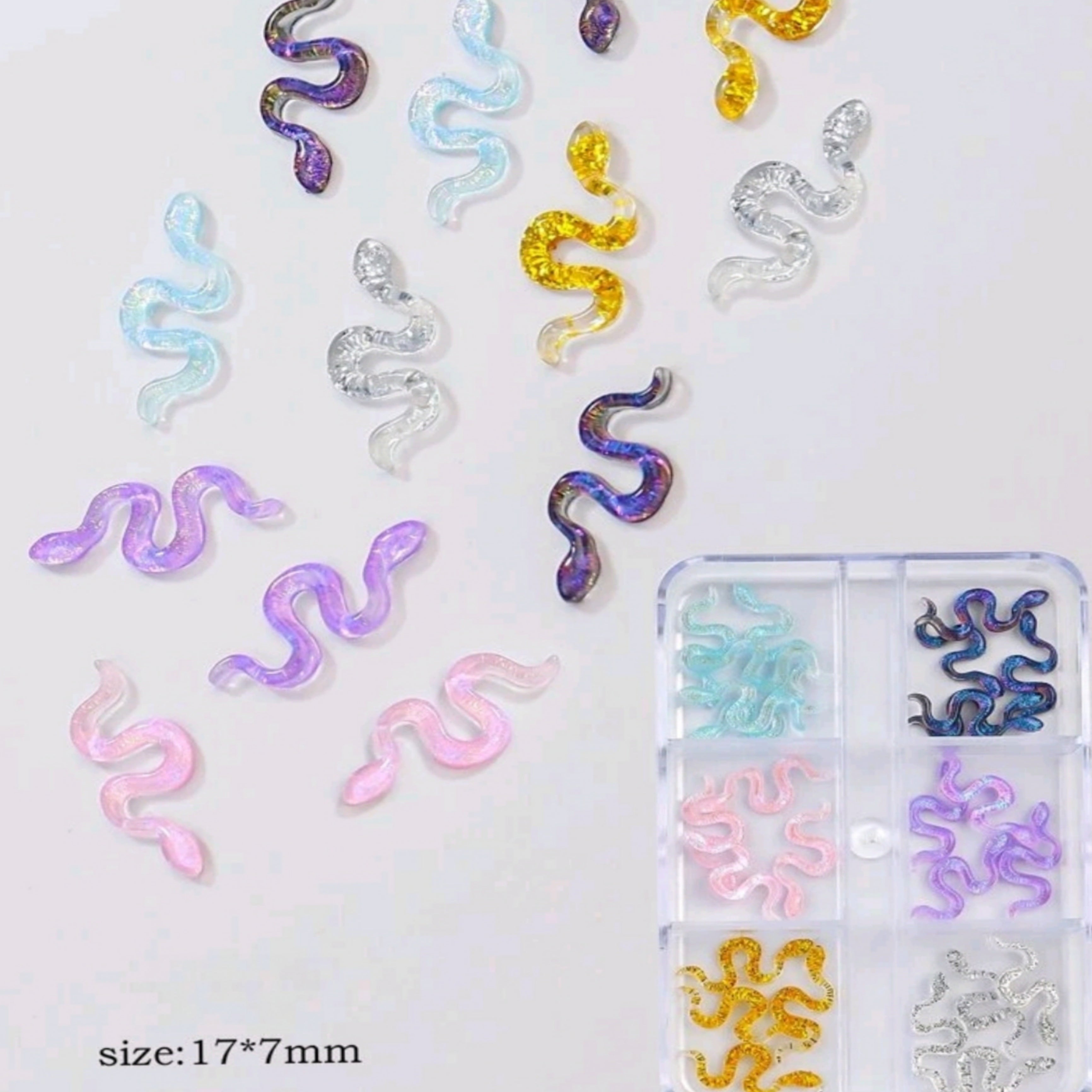 3d Snake Nail Charms