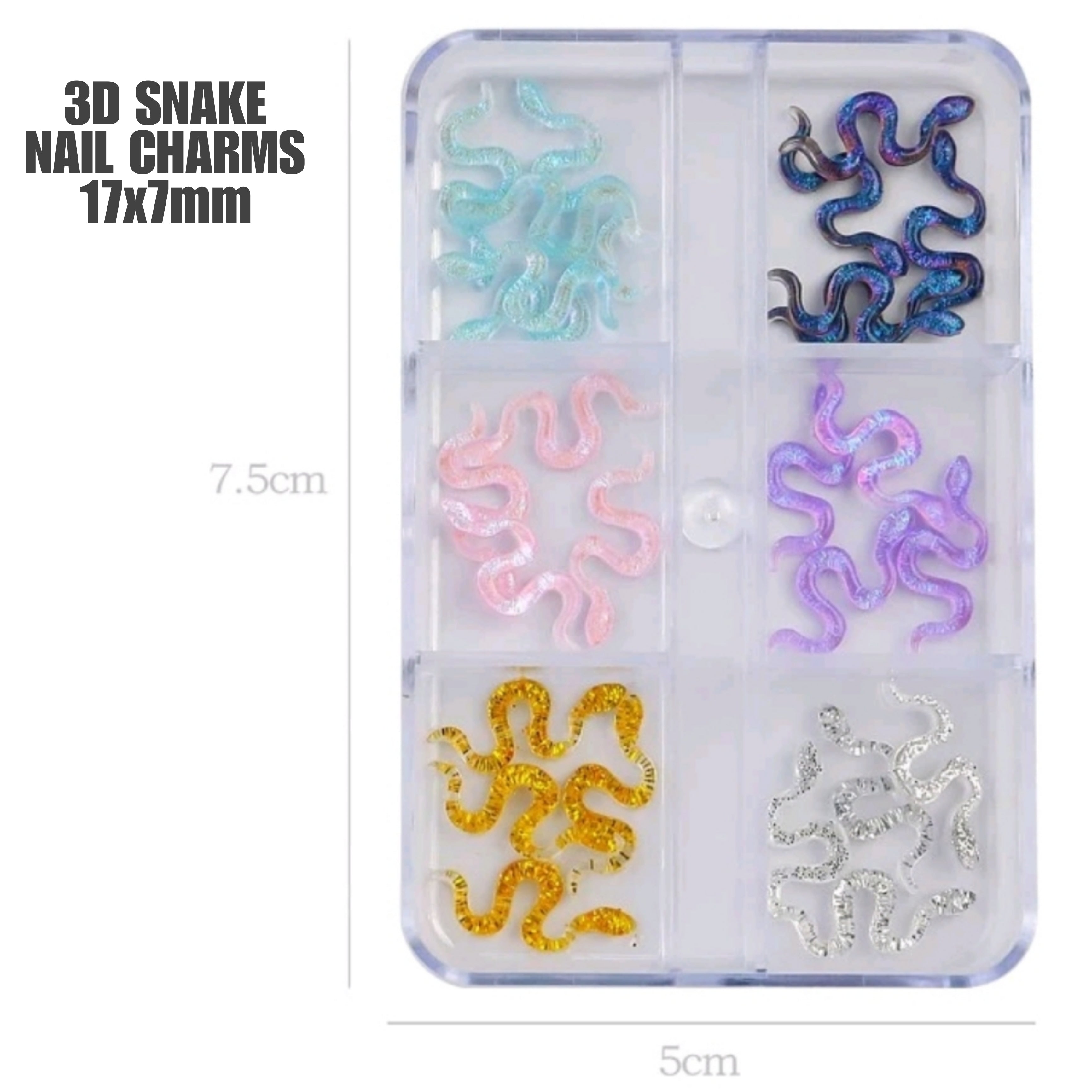 3d Snake Nail Charms